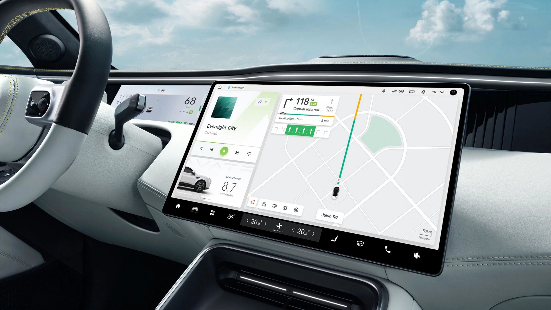 Avatr OS cockpit interface on center display